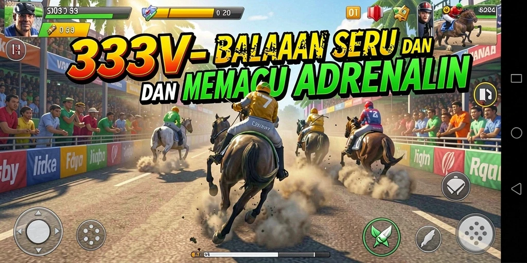Tampilan gameplay 333V yang mendebarkan dan penuh aksi balap.