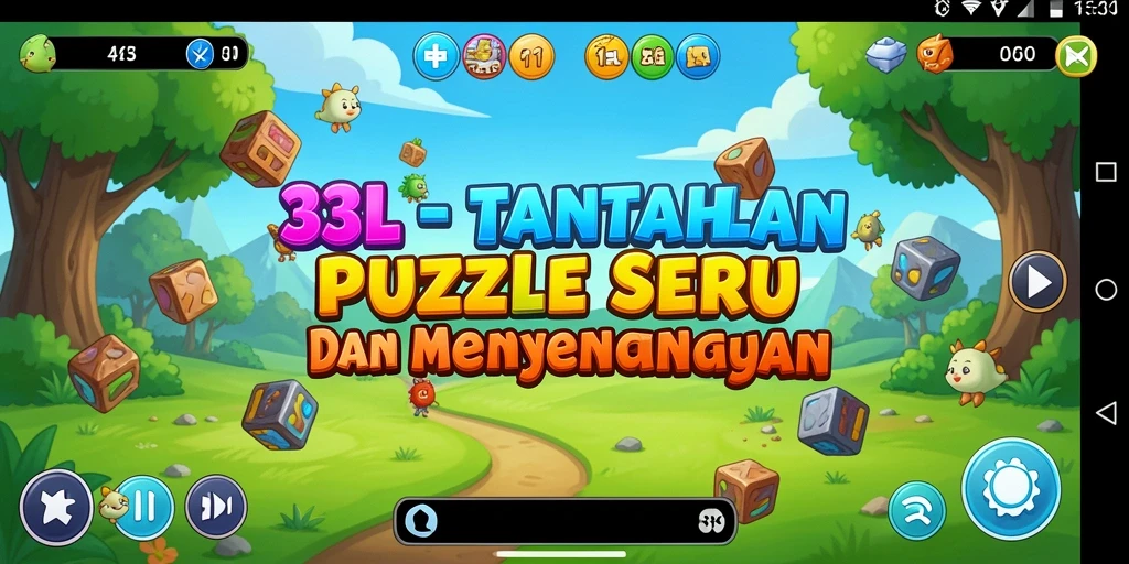 Screenshot gameplay 33L menunjukkan tantangan Puzzle yang menarik.
