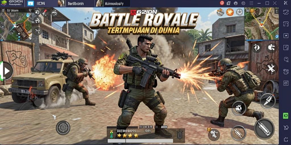 Gameplay menegangkan dalam arena Battle Royale yang seru.