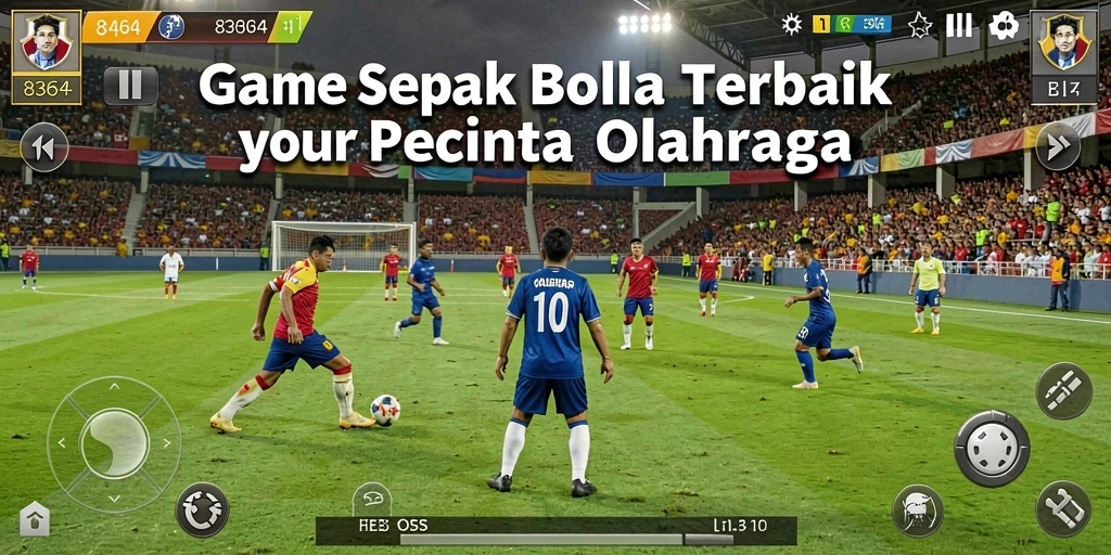 Screenshot utama 8364 menampilkan gameplay sepak bola yang mendebarkan.