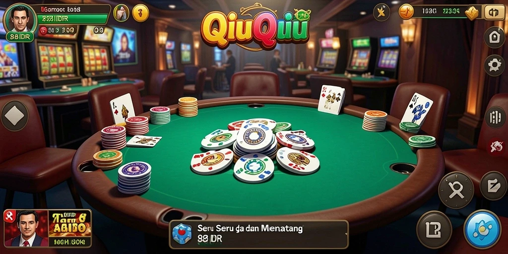 Tampilan gameplay QiuQiu yang menegangkan dan menarik.