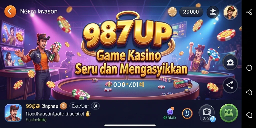 Screenshot 987UP menampilkan momen seru permainan Kasino.