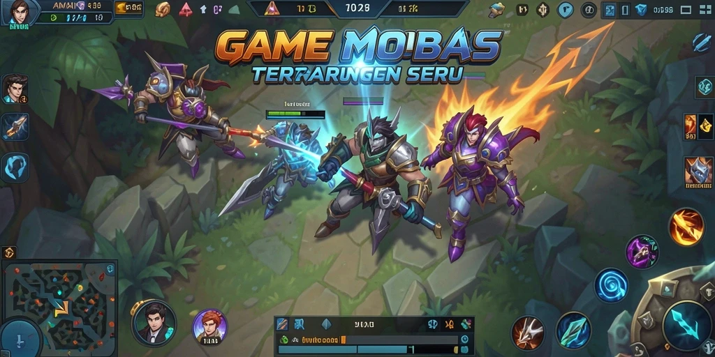 Tangkapan gameplay MOBA yang memukau di AMAN69.
