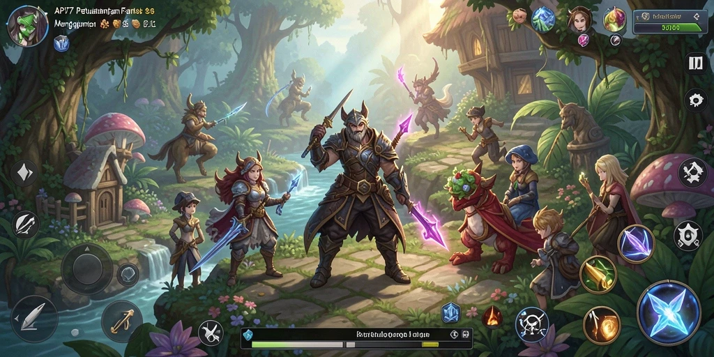 Screenshot menunjukkan aksi seru dari gameplay RPG API77.