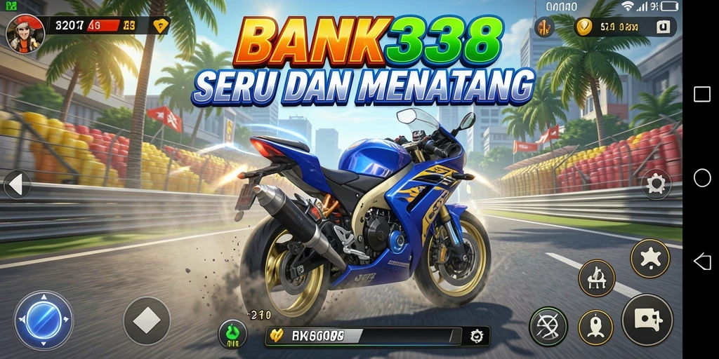 Gameplay seru dari BANK338 yang menampilkan balapan motor.
