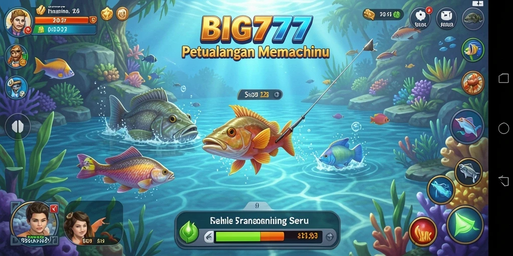 Tampilan gameplay seru dalam BIG777 dengan berbagai ikan yang menunggu untuk ditangkap.
