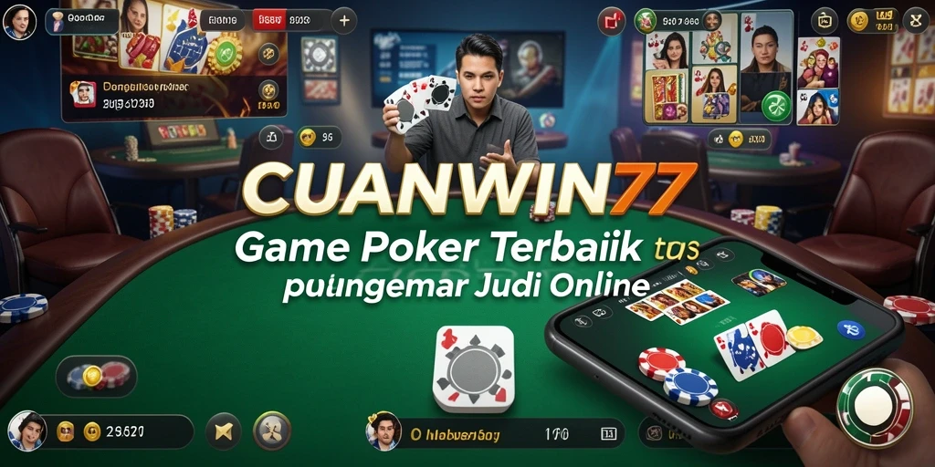 Tampilan gameplay menarik dari CUANWIN77 dengan pemain yang beraksi di meja poker.