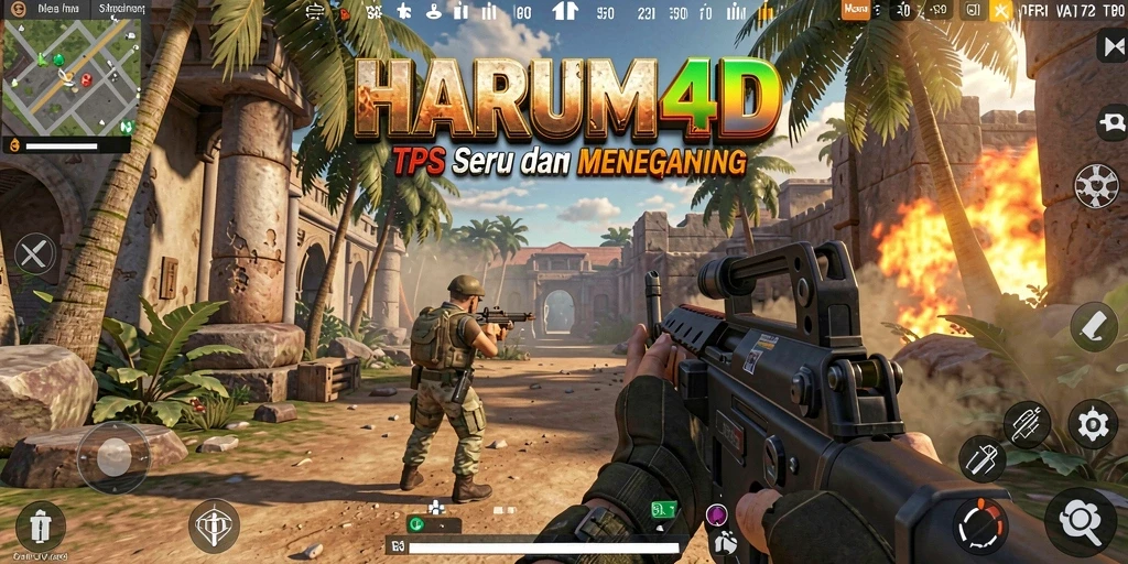 Tampilan gameplay seru dalam <strong>HARUM4D</strong> yang menampilkan aksi TPS mendebarkan.