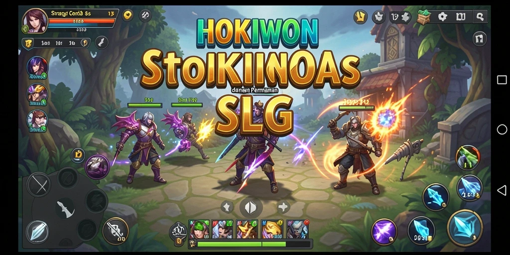 Screenshot HOKIWON menampilkan pertempuran seru dan strategi cerdas.