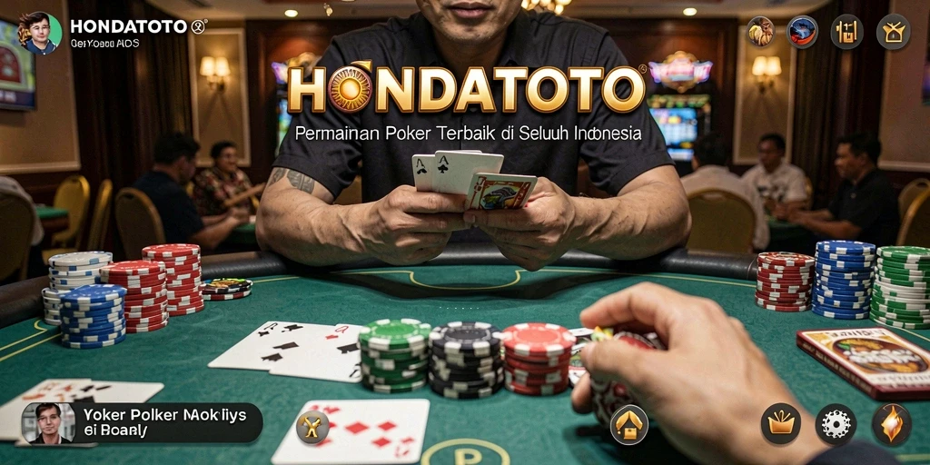 Tampilan gameplay menarik dari HONDATOTO dengan suasana poker yang seru.