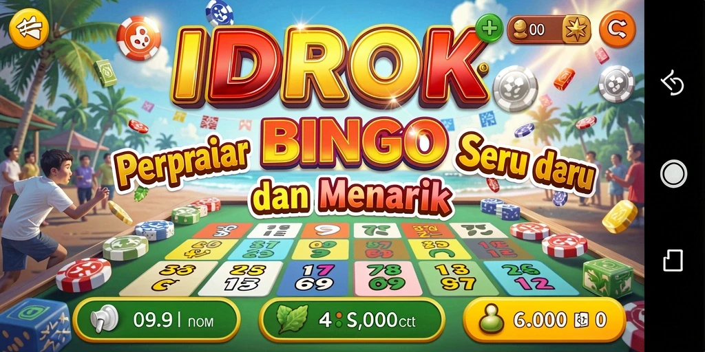 Tampilan gameplay IDROK yang penuh warna dan menarik dalam permainan Bingo.