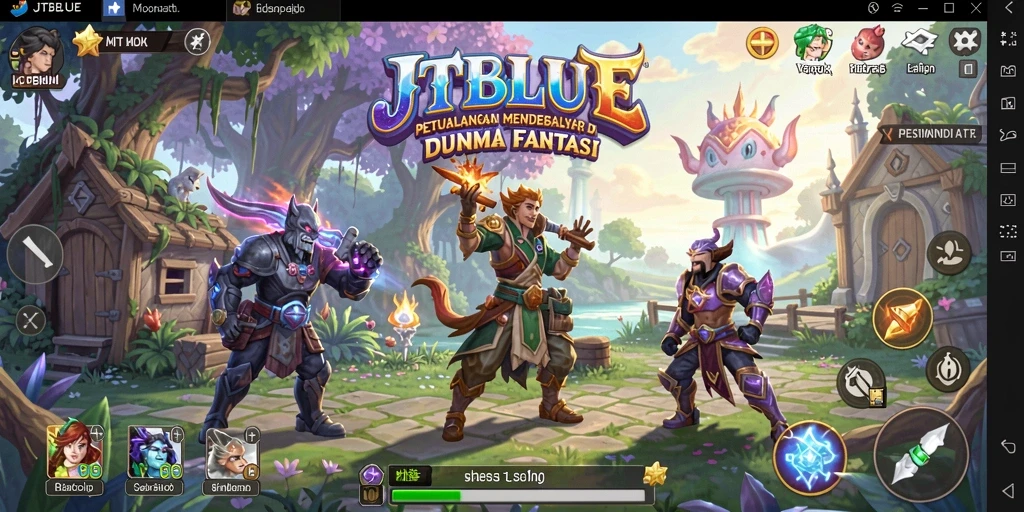 Tampilan gameplay JTBLUE yang menakjubkan dan penuh petualangan.