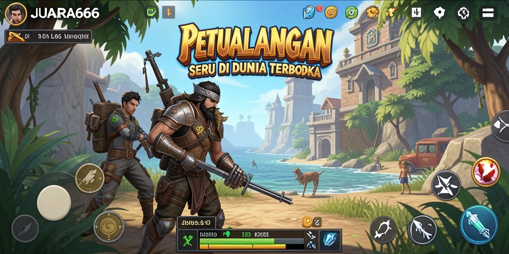 Gameplay JUARA666 menunjukkan petualangan seru di dunia terbuka yang luas.