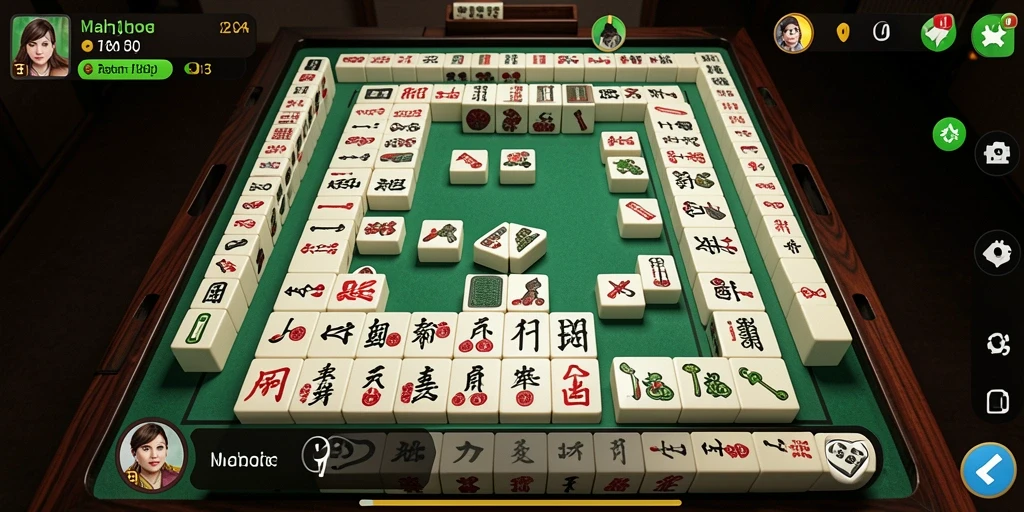 Tampilan gameplay KAKRP menampilkan pertempuran ubin Mahjong yang seru.