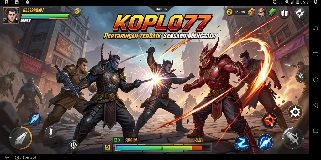 Tangkapan layar gameplay KOPLO77 dengan aksi pertarungan mendebarkan.