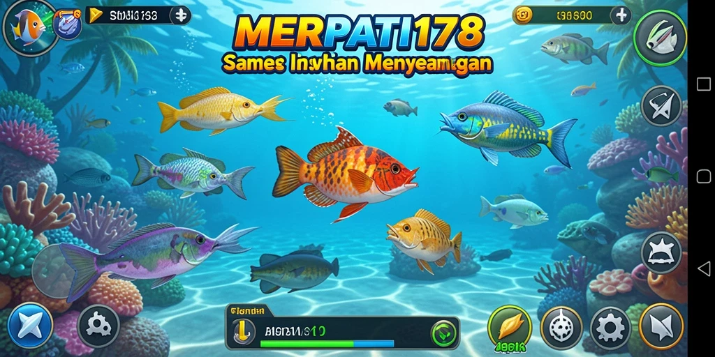 Screenshot permainan <strong>MERPATI178</strong> yang menunjukkan aksi Tembak Ikan yang seru.