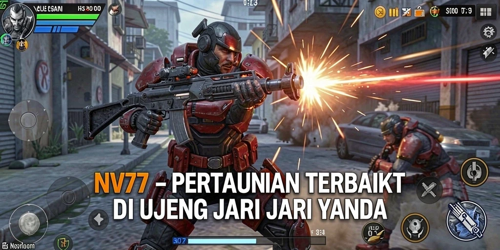 Tampilan mendebarkan dari gameplay NV77 dengan aksi pertarungan seru.