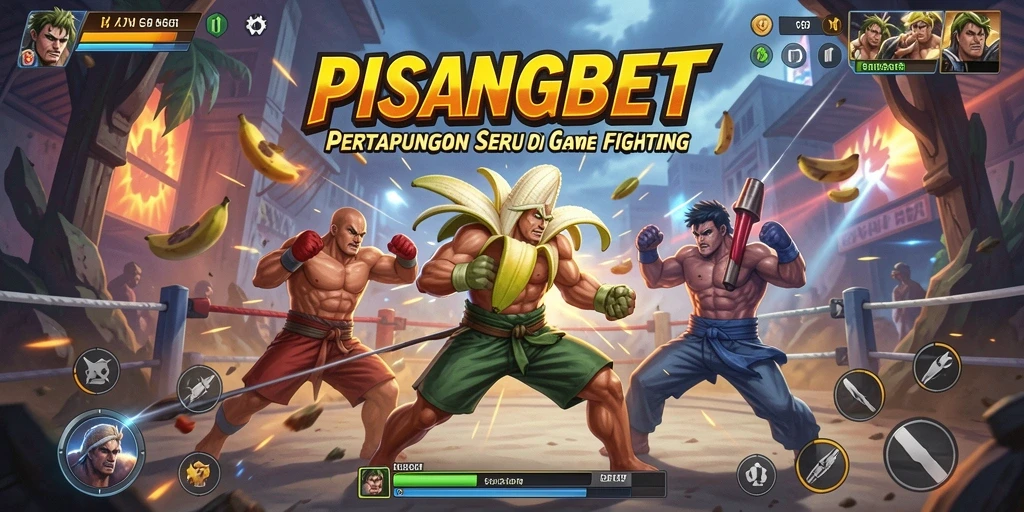 Screenshot gameplay PISANGBET menampilkan pertarungan yang epik dan karakter menarik.