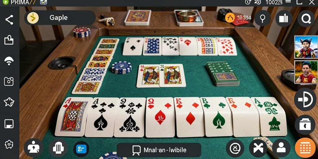 Tampilan gameplay seru dan menarik dari game Gaple PRIMA77.