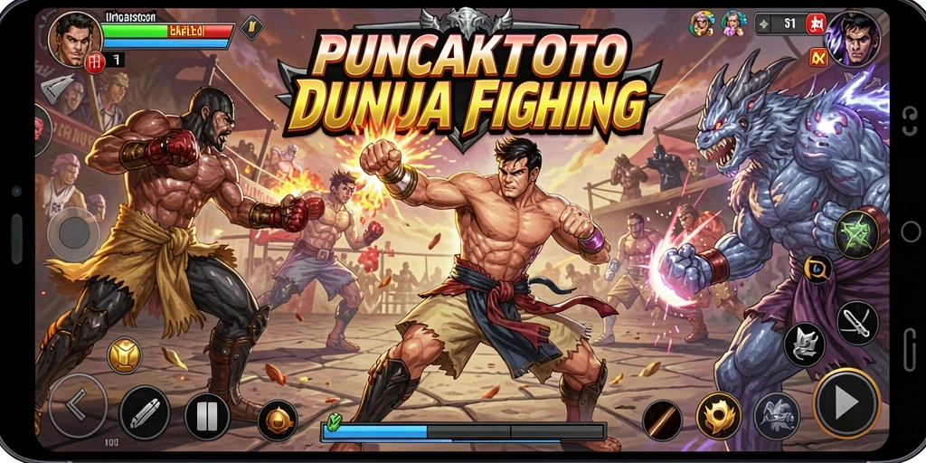 Tampilan aksi pertarungan yang seru di PUNCAKTOTO.