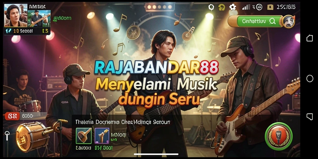 Tampilan gameplay seru RAJABANDAR88 dengan musik menarik.