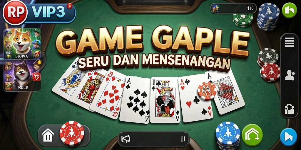 Tampilan gameplay RPVIP3 yang menarik saat bermain Gaple.