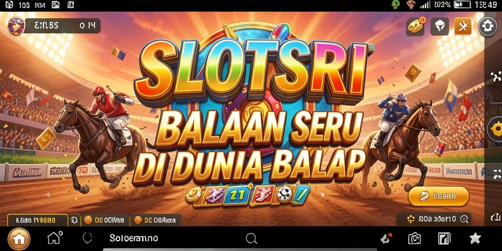 Screenshot gameplay <strong>SLOTSRI</strong> menampilkan aksi balap yang seru dan grafis menakjubkan.