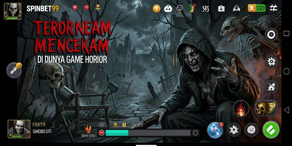 Screenshot menampilkan gameplay SPINBET99 yang menyeramkan dan dramatis.