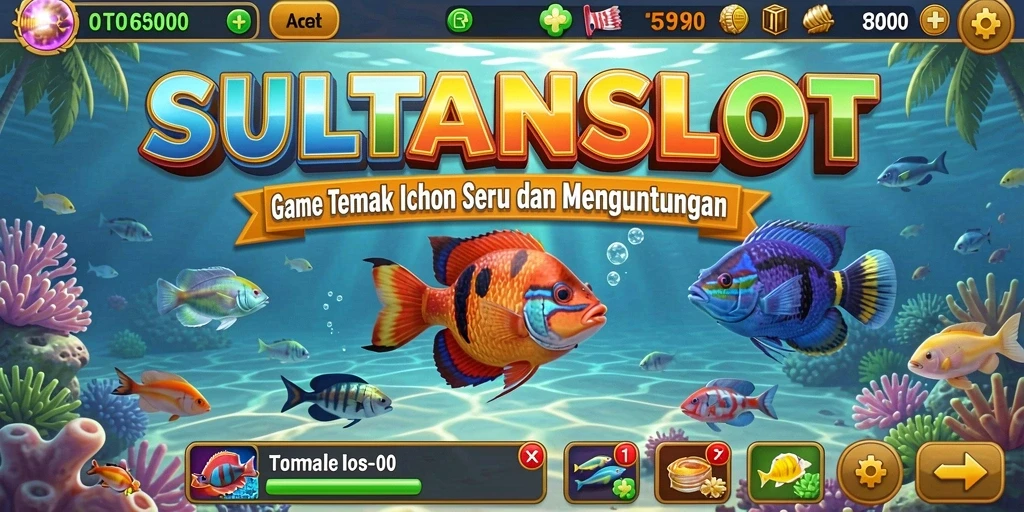 Tampilan gameplay menarik dari SULTANSLOT dengan aksi tembak ikan.