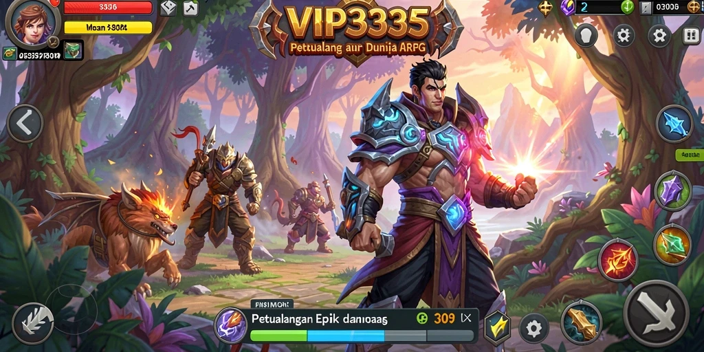 Tampilan gameplay menarik dalam dunia ARPG penuh petualangan.